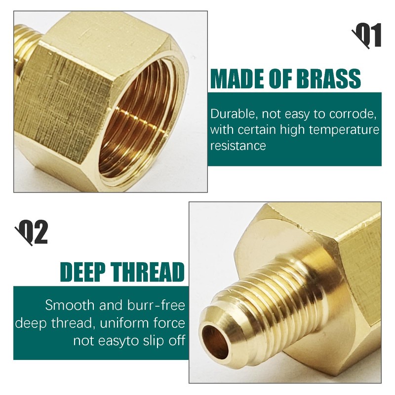 1 Piece Brass Flare Adapter Gas Connection Fitting, G5/8" Female