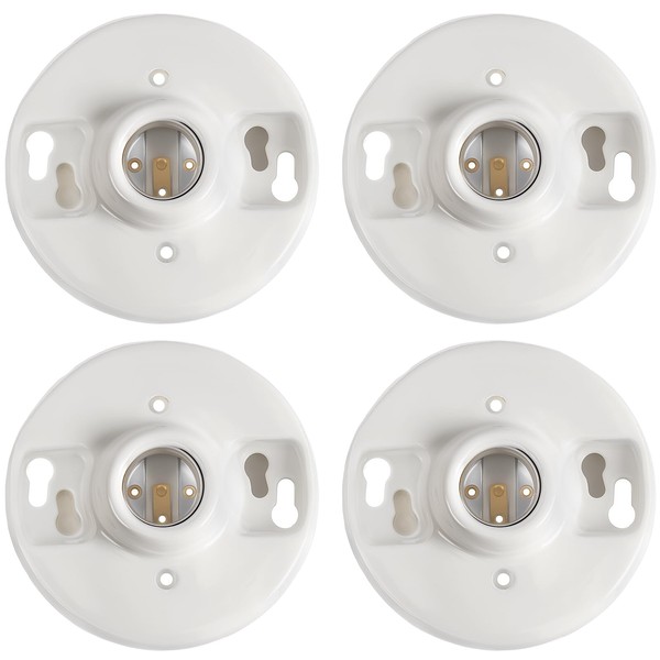 Saysurey 4 Pack Lamp Holder Socket Keyless Top Porcelain Medium
