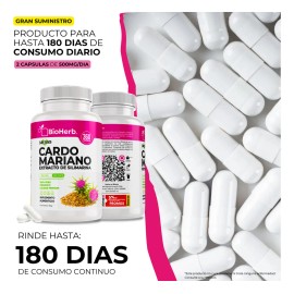 Bioherb Cardo Mariano 100 Puro Extracto Silimarina Estandarizado Alta Pureza Extremadamente Eficaz 180 Cápsulas 500 Suministro Días Absorción Fórmula
