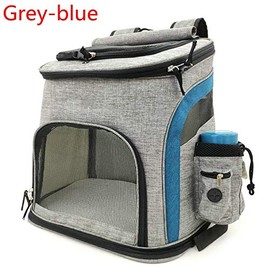 VIGAN - Mochila de malla transpirable para perro de gran capacidad para gatos (gris y azul)                                                           