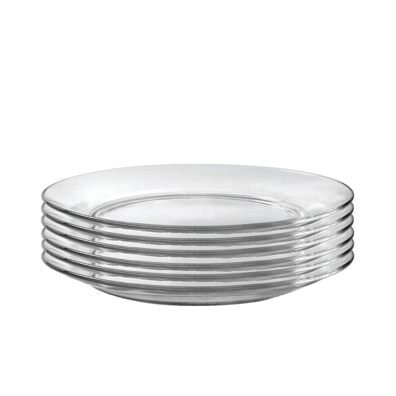 Duralex Lys Clear Glass 11 Inch Dinner Plate, Set Of
