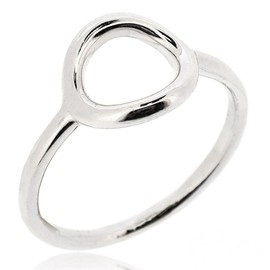 Sovats Small Open Circle Ring For Women 925 Sterling Silver Rhodium Plated - Simple, Stylish &Trendy Nickel Free Ring, Size 50