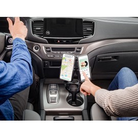 WeatherTech CupFone Duo - Universal Dual Cell Phone Cup Holder (8ACF11DDG) with Graphite Billet Knobs