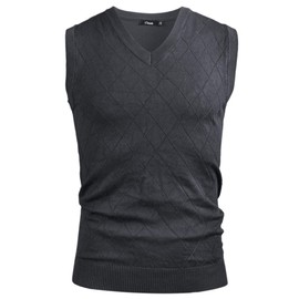 iClosam Men’s V-Neck Comfort-Fit Cotton Knitted Waistcoat - l