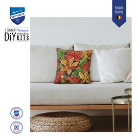 Vervaco Autumn Leaves Cross Stitch Cushion, Multi-Colour