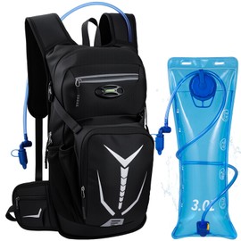 Lightweight Hydration Backpack 18L with 3L BPA Free Leak-Proof Water Bag, Insulated Hiking Backpack with Water Bladder for Men Women, Outdoor Daypack with Extra Storage for Hiking, Running, Biking