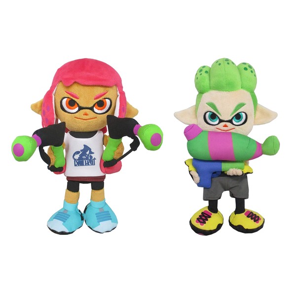 Little Buddy Set2-166061 Set of 2 Splatoon Inkling Plush, Girl