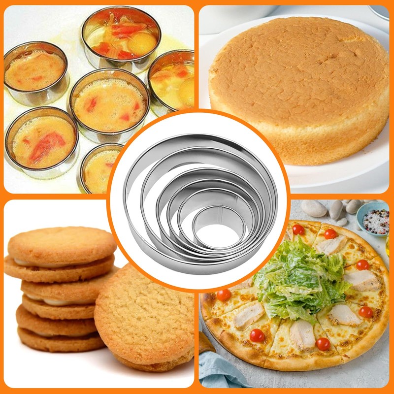 6 Pcs Stainless Steel Round Cookie Cutter Set (2, 3,