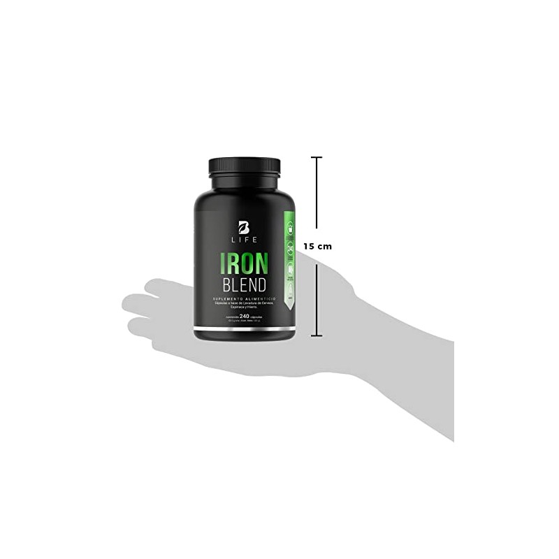 B Life Hierro de 240 Cápsulas Potenciado con Espinaca