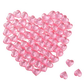 Gemas de cristal translúcidas con forma de corazón de acrílico rojo para esparcir la mesa, día de San Valentín, boda, obras de arte, decoración de fiesta de cumpleaños, relleno de jarrón (150 piezas) (rosa)