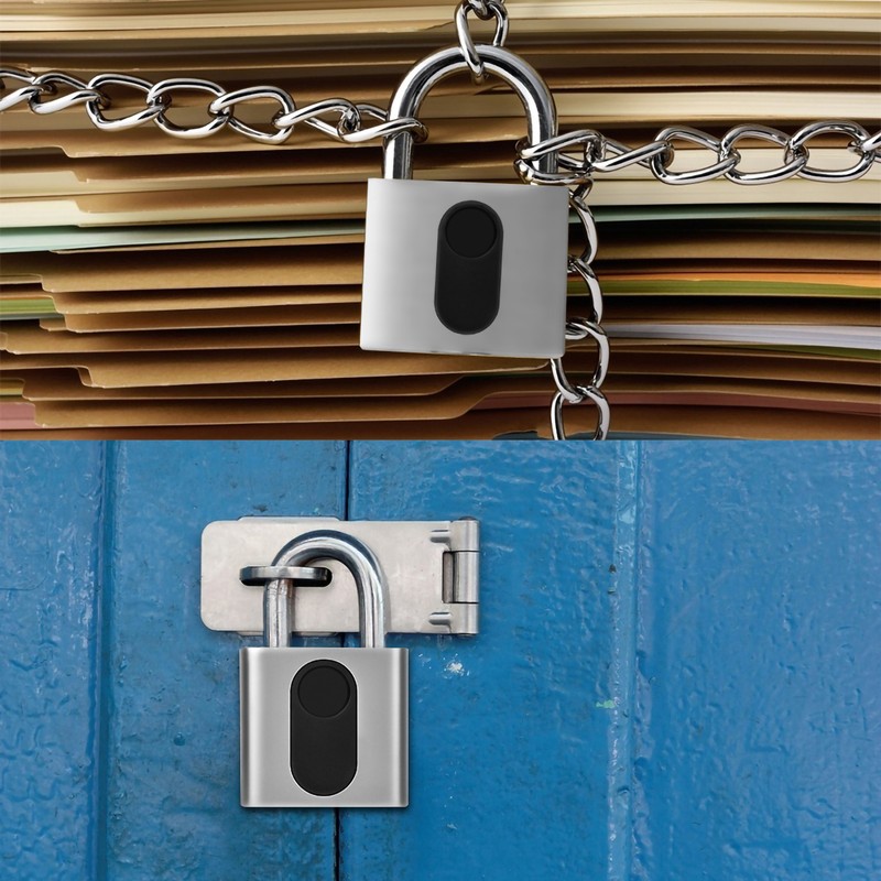 Smart Fingerprint Padlock Keyless Door Lock Waterproof Rechargeable Home Safety