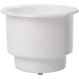 Manifish-made 2 Pieces Plastic White Cup Holder for Drinks with Drain for Boat, Rv Camper