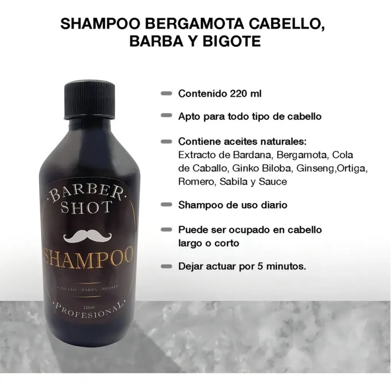 Shampoo Bergamota Y Cola De Caballo Barba Bigote Y Cabello