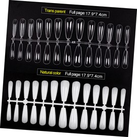 Ipetboom Transparent Long Ballet Trapezoidal False Nails for Women and Men Easy Application Nail Tips for Diy Art Full Cover Design for Weddings Prom and Daily Use