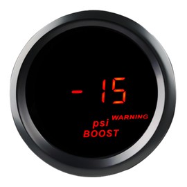 WATERWICH 2inch 52mm Turbo Boost Gauge Meter Kit 30PSI DC12V with Boost Sensor for Car Truck Marine Vehicle Automotive