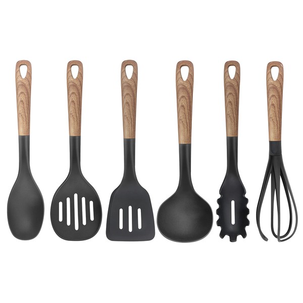 13" Non-Stick Cook Utensil w. Wood Pattern Handle, Unique Design,