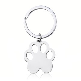 Cat Dog Paw Keyring for Women Men Cat Paw Print Keyring for Car Keys Dog Keyring Gifts for Dog Lovers Birthday Christmas Gifts for Best Friend Cat Lovers Gifts for Daughter Son Cat Dog Owner Gifts