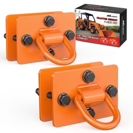 Nilight 2PCS 1/2" D Rings for Trailers Heavy Duty Trailer Tie Down Rings, Grade 70 Forged Steel Bolt-On Grab with Back Plates for Tractor Bucket RV UTV Truck MBS 12000 lbs, Orange, 2 Years Warranty