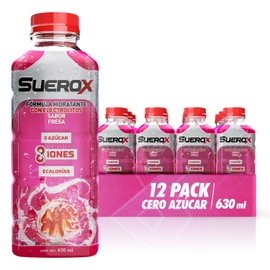 Suerox Fresa Bebida Hidratante con 8 Iones Esenciales y Electrolitos Sin Azcar, Suero Oral Funcional con Magnesio y Potasio para Hidratacin Diaria... 