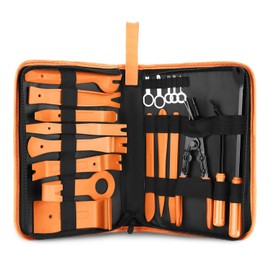 ‎DNA MOTORING TOOLS-00248 Car Trim Removal Tool Kit, Clip Plier Upholstery Remover Set for Auto Door Panel Audio Dashboard, with Storage Bag,Orange