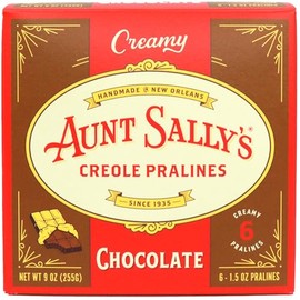Aunt Sally's Creamy Chocolate Pralines- 6 count box- New Orleans Most Famous Praline- Handmade Pecan Candy