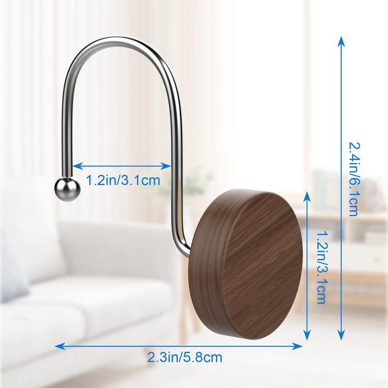 Kounlsyam Shower Curtain Hooks, Decorative Shower Curtain Rings for Shower