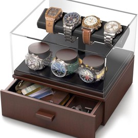 Luxury Watch Display Case Organiser | Zavoko - Color: Walnut - 7 watch