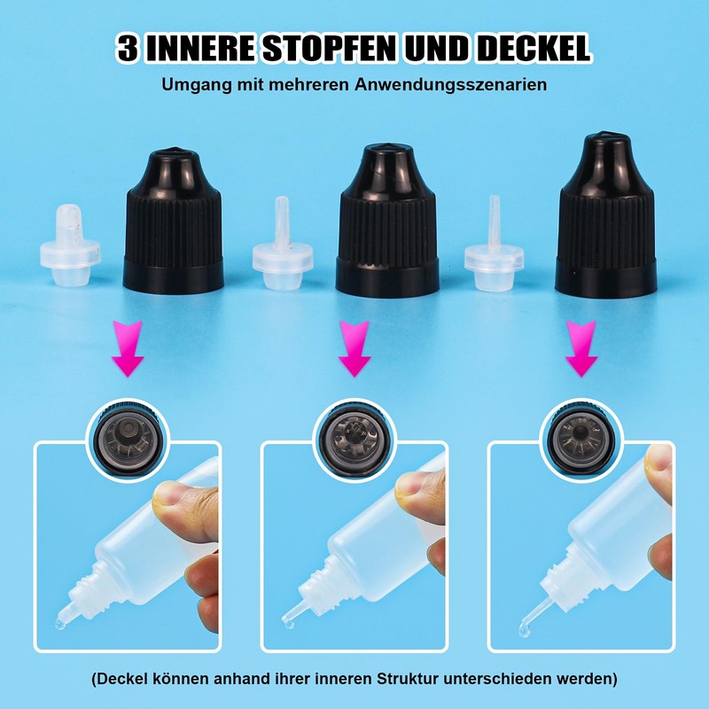 Liquid Bottles 20 ml, Dropper Bottle 2 x 10 ml