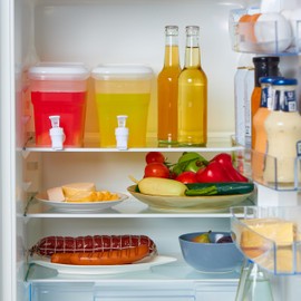 Relaxdays Refrigerator Drinks Dispenser, Set of 2, 3 L, Water Dispenser with Tap and Lid, Plastic, Transparent/White