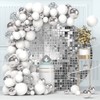 OERJU Luxurious Silver Round Backdrop Cover Polyester Not Real Glitter