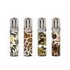 4 X CLIPPER LIGHTERS (SAFARI PATTERN)