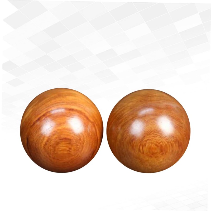 FRCOLOR 2pcs Wooden Massage Balls Round Fitness Hand Exercise Balls