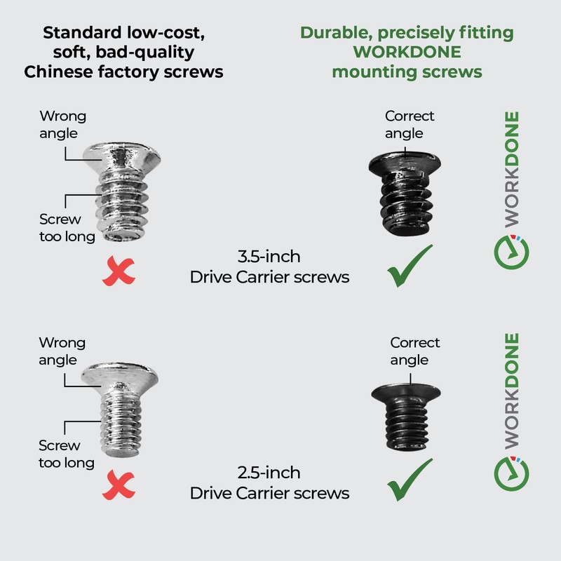 WorkDone 4 Pack - 3.5" Hard Drive Caddy - Compatible