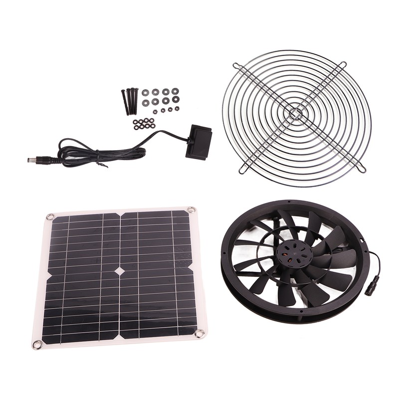 18V 12W Solar Exhaust Fan Kit Waterproof DC Brushless Round