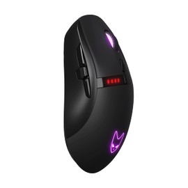 Oversteel - Invar Wireless Gaming Maus, 10000 DPI einstellbar, 8 programmierbare Tasten, 10 RGB-Beleuchtungsmodi, ultraleicht, ergonomischer optischer Sensor, PC/Mac, schwarz