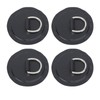 4PCS D Ring Patch PVC Round Shape Strong Stainless Steel