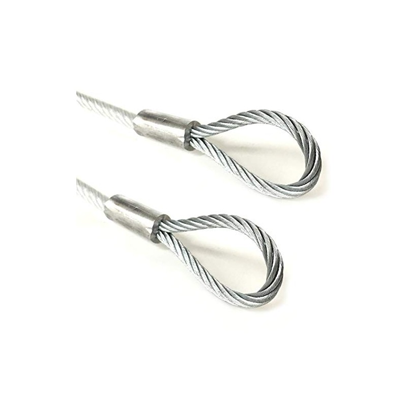 PSI, 3/16" Vinyl Coated Galvanized Steel Cable with Looped Ends,