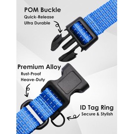 JOOCPUP Martingale Collar for Training Dogs. Adjustable Reflective Dog Collars with Buckle- NO Pull-Prevents Slipping Out, for Medium Large XL Dogs. Helps with Strong pullers (Blue, S)