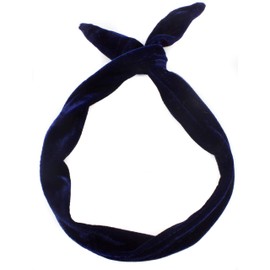 Mytoptrendz® Wire Headband Velvet Feel Hair Band Headband with Bandy Wired (Navy Blue)