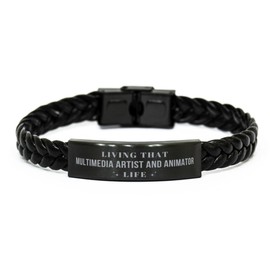 Multimedia Artist and Animator Braided Bracelet Multimedia Artist and Animator Student Graduation, Living That Multimedia Artist and Animator Life Funny, Sarcasm Gifts for Coworkers, Friend Multimedia