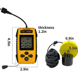 Fishing Finder Wired Fishing, Portable Fish Depth Finder, Sonar Sensor Fishing Alarm for Fish Depth Detection, Kayak Boat Sea Fishing Gear Water Depth Finder Handheld Fishfinder with LCD Display