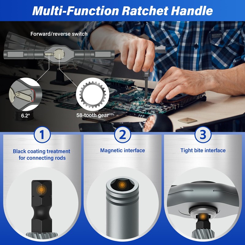 42 in 1 Magnetic Screwdriver Set, Multi Bit Magnetic Screwdriver