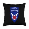 11th Airborne Division Patch - Arctic Angels Throw Pillow