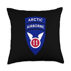 11th Airborne Division Patch - Arctic Angels Throw Pillow