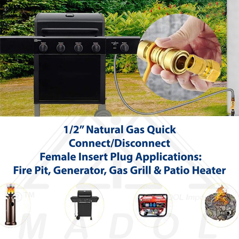 Solid Brass 1/2'' Female NPT Quick Connect Hose Connector Plug