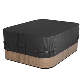 iBirdie Outdoor Waterproof Rectangular Hot Tub Cover 85 x 73 inch fit 84 x 72 or 83 x 71 or 82 x 70 SPA 600D Heavy Duty Rectangle Weatherproof Protectors Protective Cover Cap