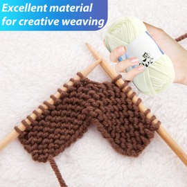600 g Hand Knitting Yarn for Crochet and Knitting, 12 x 50 g Crochet Yarn Made of 100% Cotton, Soft Wool for Crochet, Multicoloured (Cream)