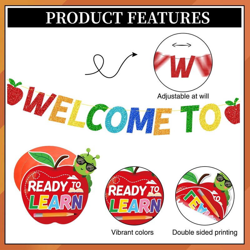 Welcome to 2nd Grade Decorations, Back to School Banner with