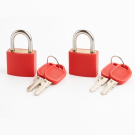 STATUS Travel Brass Padlock | Plastic Coated Key Padlock Pack of 2 | Luggage Lock | Gym Lock | SPCPLOCK2PK5