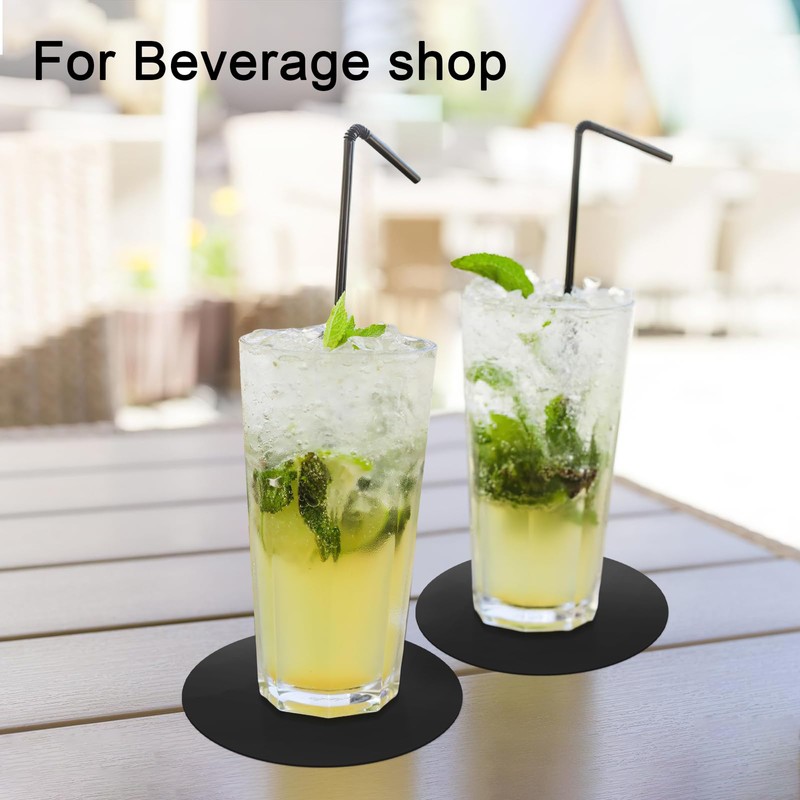 Disposable Paper Bar Coasters 400 Pcs Black 4 Inch Coasters